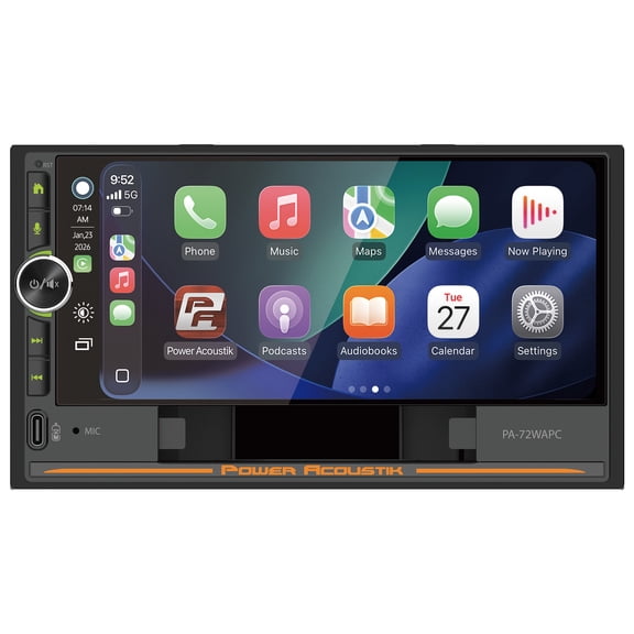 Power Acoustik PA-72WAPC 7-Inch 2-DIN Car Stereo, Wireless Apple CarPlay and Android Auto, Bluetooth, Wireless Charging