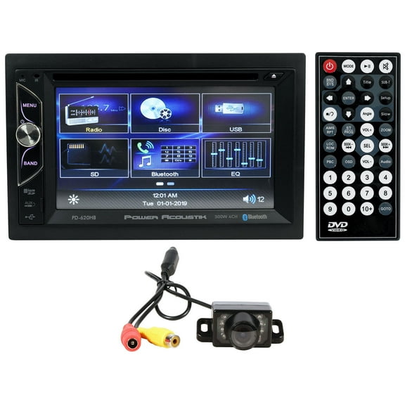 Power Acoustik PD-620HB 6.2 Car Monitor DVD/CD Receiver w/Bluetooth/USB+Camera