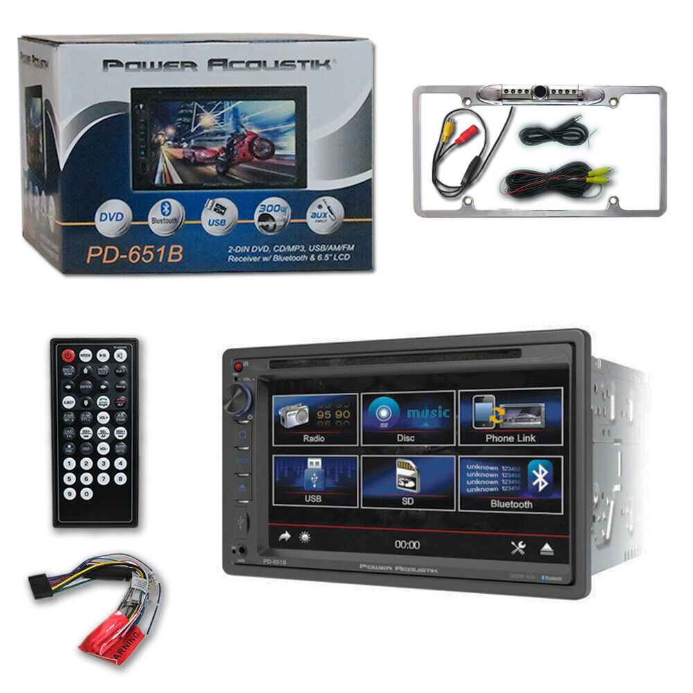 Power Acoustik PD651B Double DIN Bluetooth InDash DVD/CD Car Stereo