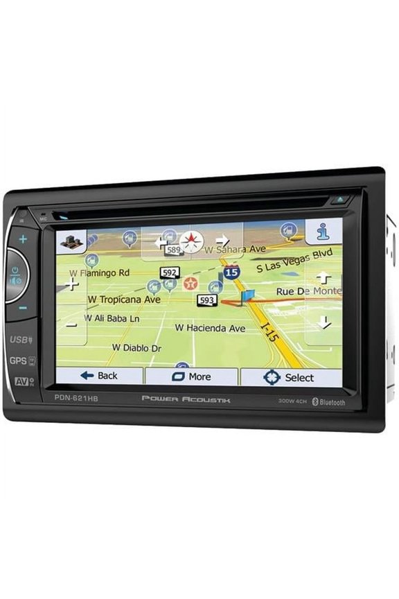 PDN-621HB Incite Double-DIN In-Dash GPS Navigation LCD Touchscreen DVD Receiver with Bluetooth & MHL MobileLink X2, Black - 6.2 in.