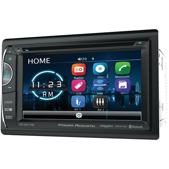 Power Acoustik PH-620SXMB 6.2" Double-DIN In-Dash DVD/SiriusXM Radio Bundle with 3 Months Free Service