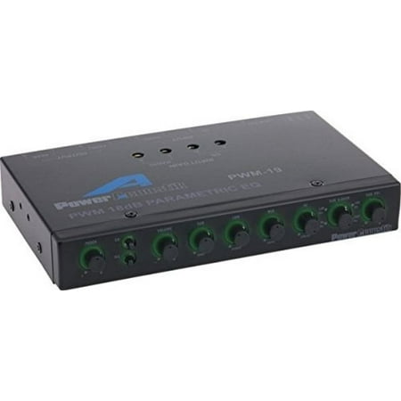 Power Acoustik PWM-19 Pre Amp Equalizer with Subwoofer Gain Control and Four Way Fader, Standard Packaging,BLACK