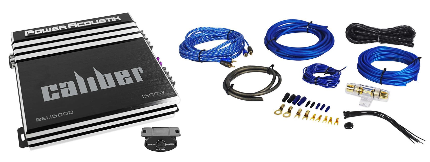 Power Acoustik RE1-1500D 1500W Mono Rockville Vehicle Audio Amplifier, Copper RCA, White, 8.25 lbs