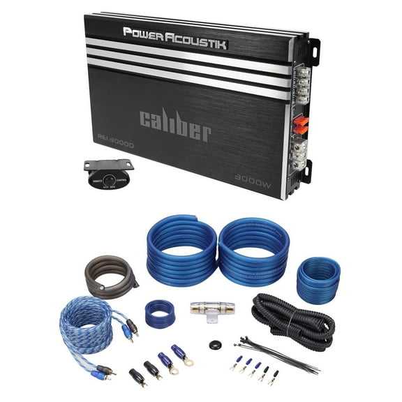 Power Acoustik RE1-3000D 3000 Watt Mono Amplifier Car Stereo Amp+Wire Kit