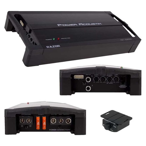 Power Acoustik RZ1-3500D 3500W Class D Monoblock Amplifier Black Compact Design