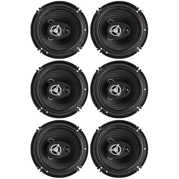 Power Acoustik Reaper 6.5" 3-Way Speakers Pack of 6 400 Watts Polypropylene Cone