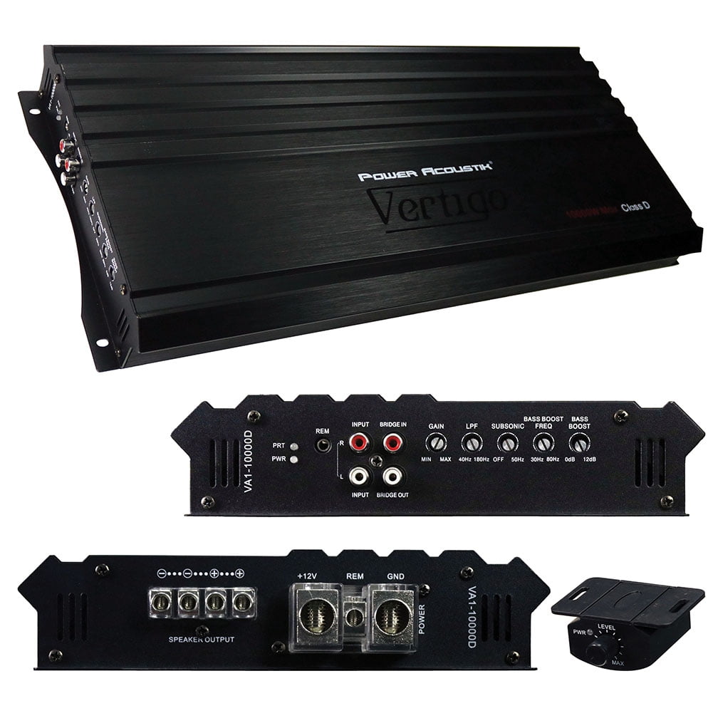 Power Acoustik 10000 Watt Mono Class D Amplifier 1-ohm Operation Car Audio