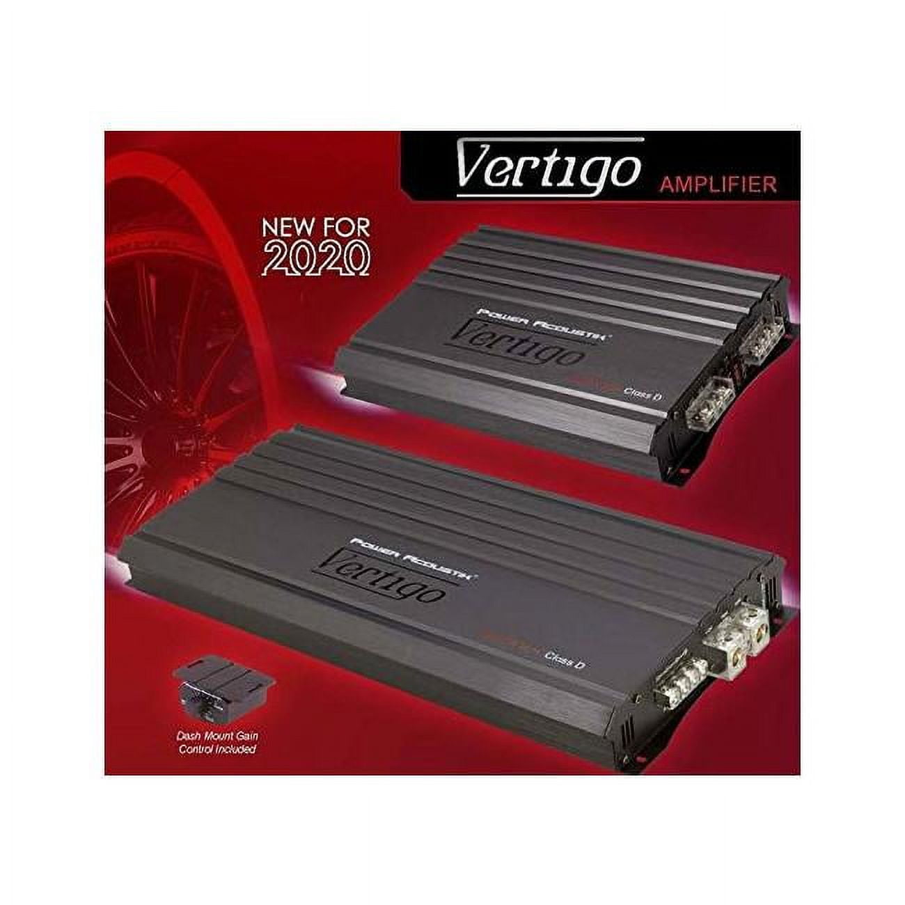 Power Acoustik® Vertigo Series 2-Channel Class D Amp, 1,400-Watt Max, Automotive Marine GPS Accessory