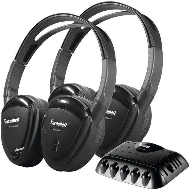 Power Acoustik Wireless Noise Cancelling Over-Ear Headphones, Black, HP-22IRT