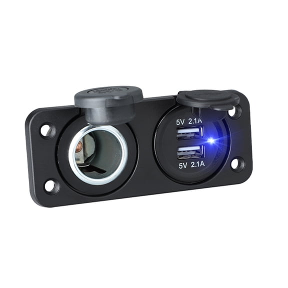 Power Adapter Outlet Accessories 12-24V Car Charging Socket Splitter Double USB Charging For Car Motorcycle