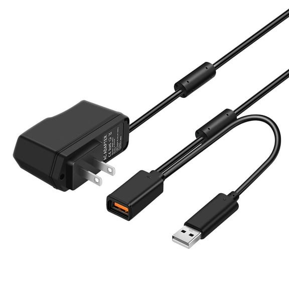 Power Supply Adapter Cable for Kinect - Replacement USB AC Connector Cord Compatible with PC Microsoft Xbox 360 Kinect Motion Sensor System