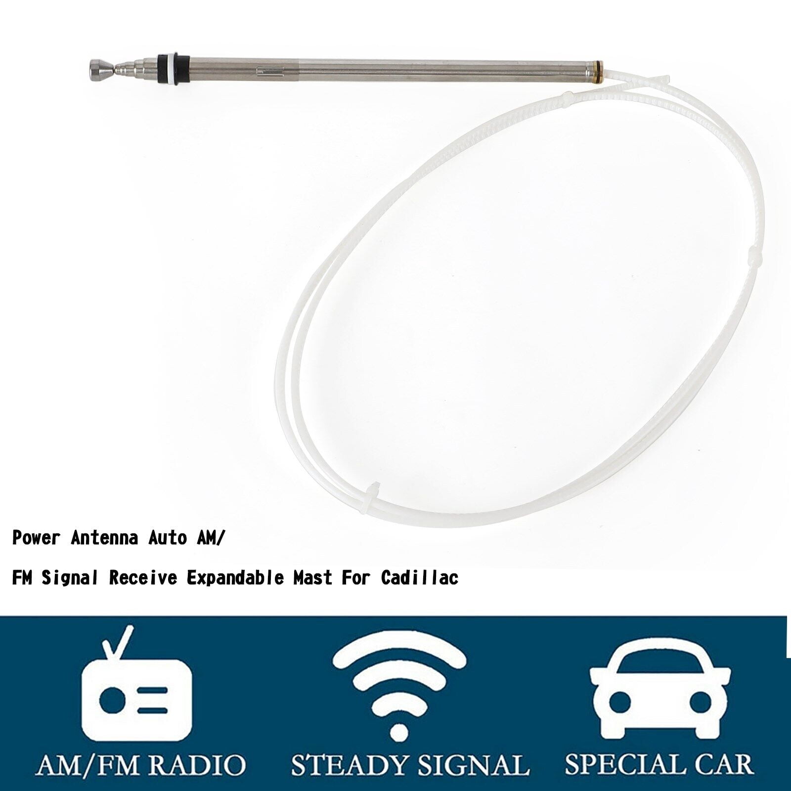 Power Antenna Auto AM/FM Signal Receive Expandable Mast For Cadillac ...