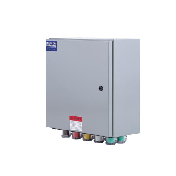 Power Assemblies Camlock Connection Box, 800 Amp, 277/480V, 3 Phase, 4 Wire, NEMA 4/12 Box with Camlock Series 16 Male Inputs, Double Set Screw Wall-Mount Power Distribution Box, BRN/ORG/YEL/WHT/GRN