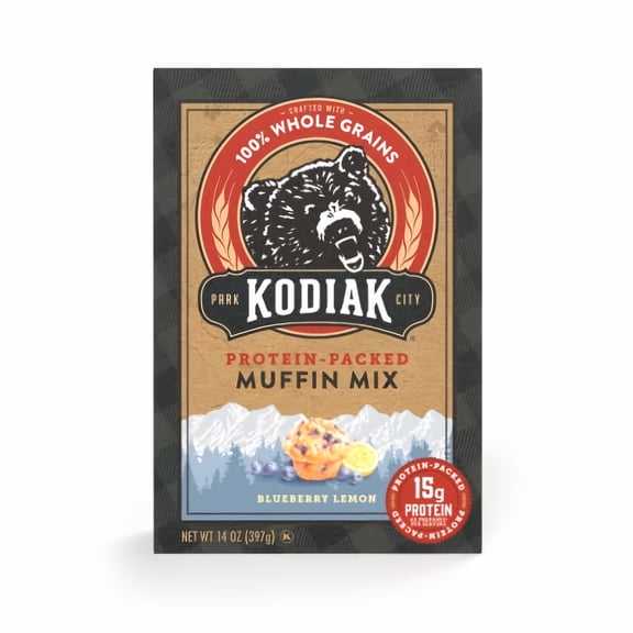 Kodiak Cakes Protein Packed Muffin Mix, Blueberry Lemon, 14 oz (Pack of 10)