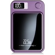 Power Bank,10000mAh Wireless Portable Charger with LED Power Display,22.5W Magnetic Power Bank Compatible with iPhone 8 and Above Series,Purple