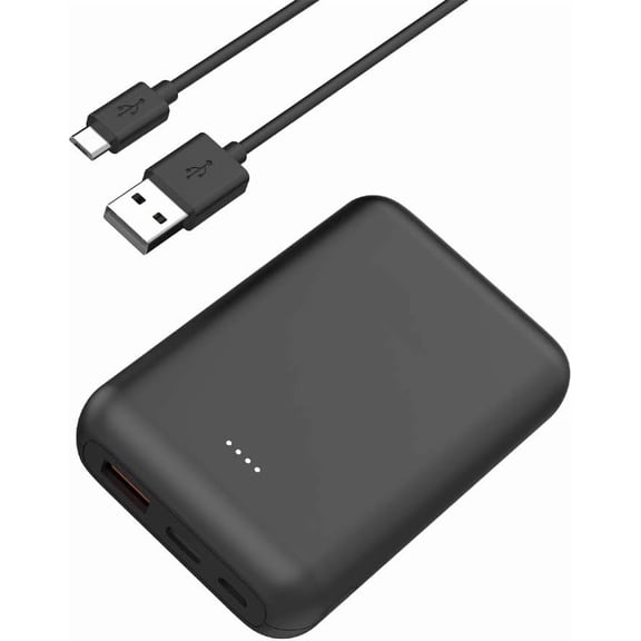 Power Bank 10000mAh for Google Pixel 9/Pro/Pro XL/9a Phones - Charger Portable Backup Battery 1-Port USB 1-Port USB-C Built-in Adapter
