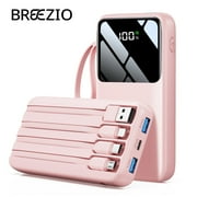 Power Bank, 15000mAh Portable Charger with Built in Cable, 22.5W Fast Charging, 6 Outputs, Slim Travel Essential Battery
