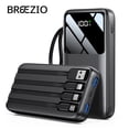 thumbnail image 1 of Power Bank, 15000mAh Portable Charger with Built in Cable, 22.5W Fast Charging, 6 Outputs, Slim Travel Essential Battery Pack with LED Display, Compatible with iPhone 17/16/15/14/13, Samsung, iPad, 1 of 7