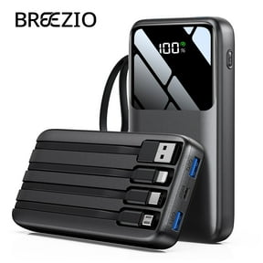 Power Bank, 15000mAh Portable Charger with Built in Cable, 22.5W Fast Charging, 6 Outputs, Slim Travel Essential Battery Pack with LED Display, Compatible with iPhone 17/16/15/14/13, Samsung, iPad