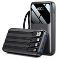 thumbnail image 1 of Power Bank, 15000mAh Portable Charger with Built in Cable, 22.5W Fast Charging, 6 Outputs, Slim Travel Essential Battery Pack with LED Display, Compatible with iPhone 18/17/16/15/14/13, Samsung, iPad, 1 of 7