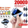 thumbnail image 1 of Power Bank, 20000mAh Mini Portable Mirror Power Bank Flashlight Design, for iOS/Micro/type-c/USB-A, Red, 1 of 10