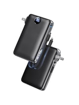 Power Bank, 50000 mAh Portable Charger with Built in Cable & Wall Plug, 22.5W Fast Charging, Travel Essential Battery Pack with LED Display compatible for iPhone/Android, Black