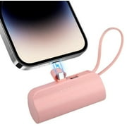 Power Bank with Built-in USB-C Connector, 5000 MAH Portable Charger Battery Pack 22.5W, for iPhone 15/15 Plus/15 Pro/15 Pro Max, Samsung S22/23 Series, Huawei, iPad Pro/Air, AirPods, and More