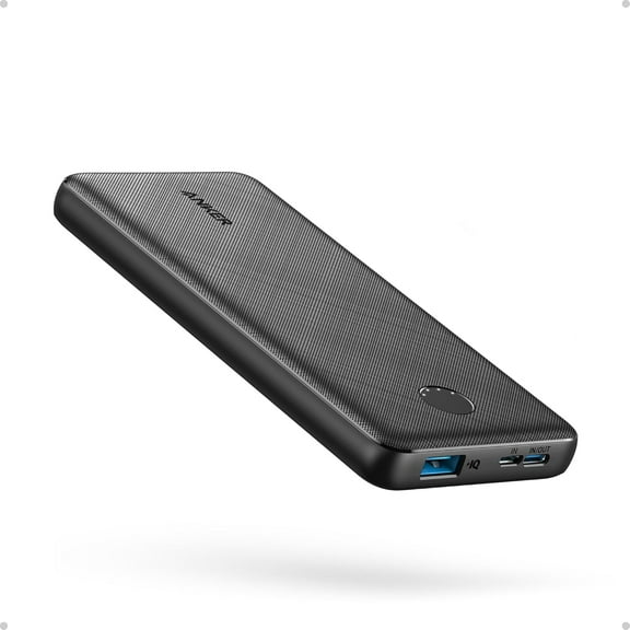 Power Bank(PowerCore 10K), Compact Travel-Ready 10,000mAh Battery Pack with PowerIQ Charging Technology, 5V/3A High-Speed for iPhone, iPad,and More(USB-C Input and Output(Black), 1pack)