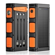 Power Bank Wireless Charger 49800mAh Built in Hand Crank and 3 Cables 18W Fast Charging Power Bank 7 Outputs & 4 Inputs Solar Portable Charger, SOS/Strobe/Strong Flashlights, Compass