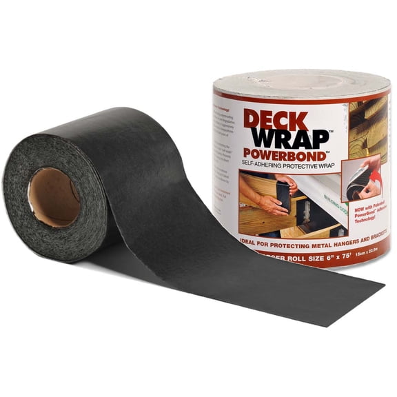 Mfm Building Products PowerBond Deck Membrane Deck Wrap - Polyethylene, 6 in x 75 ft, Black