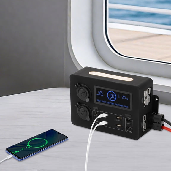 Power Box with USB DC12V PD Outlets, RV Mini Power Distribution Box, Multifunctional Power Box