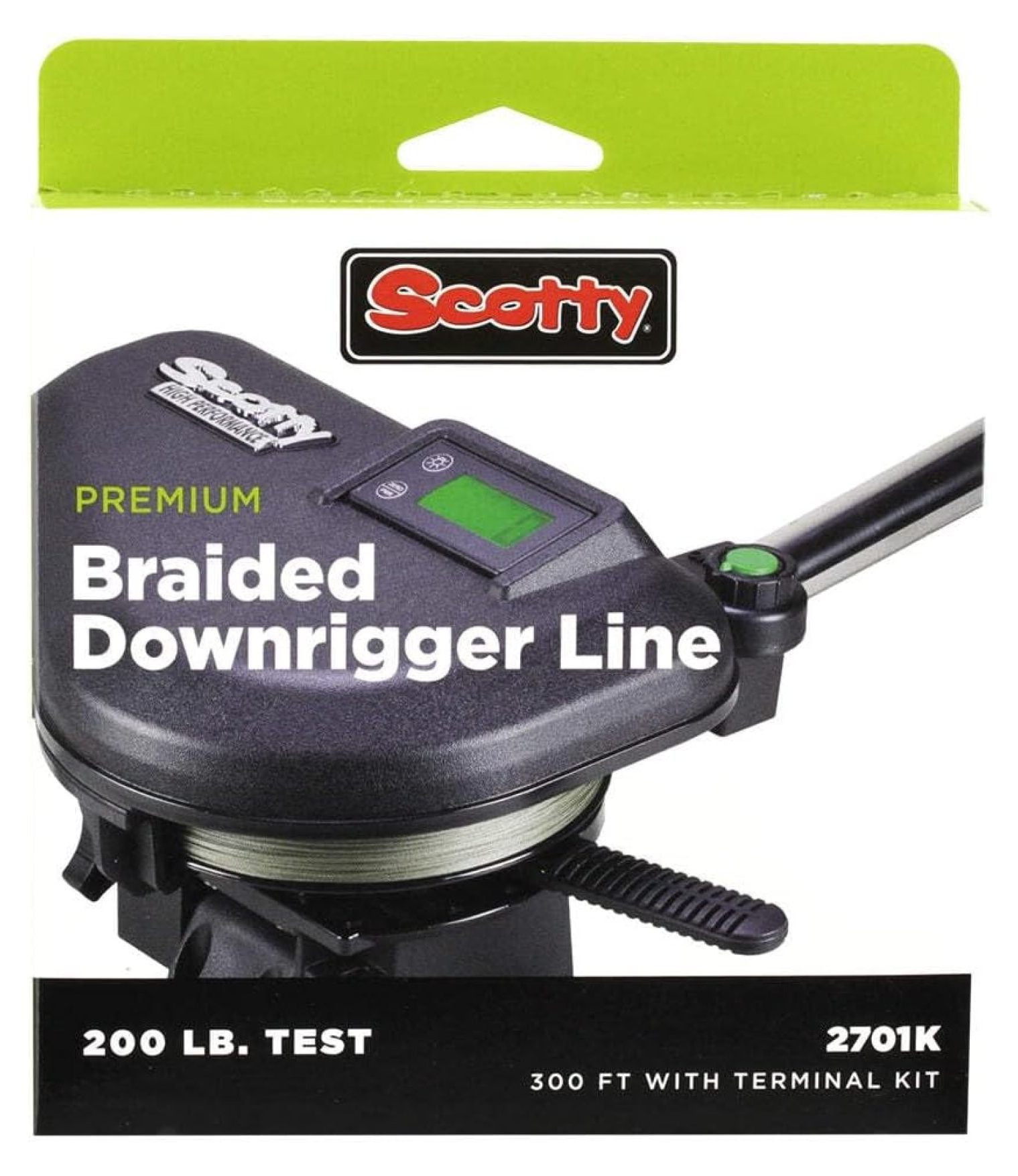Power Braid Downrigger Line 200-Pound Test/300-Feet Spool with Kit Black