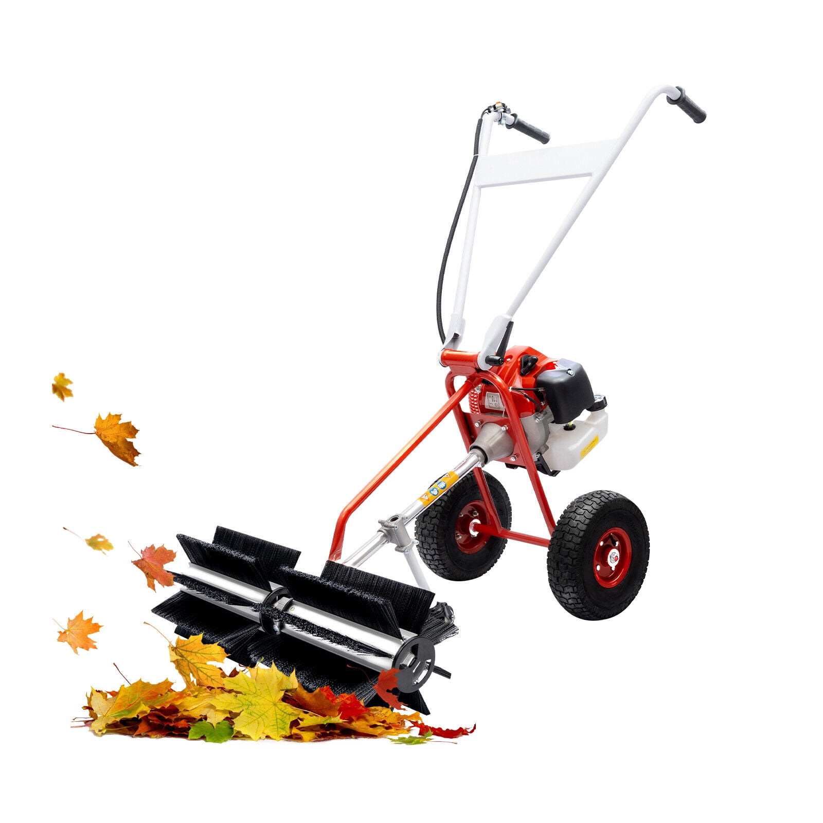 Power Broom Sweeper Cordless,43CC Gas Powered Broom,WalkBehind Outdoor