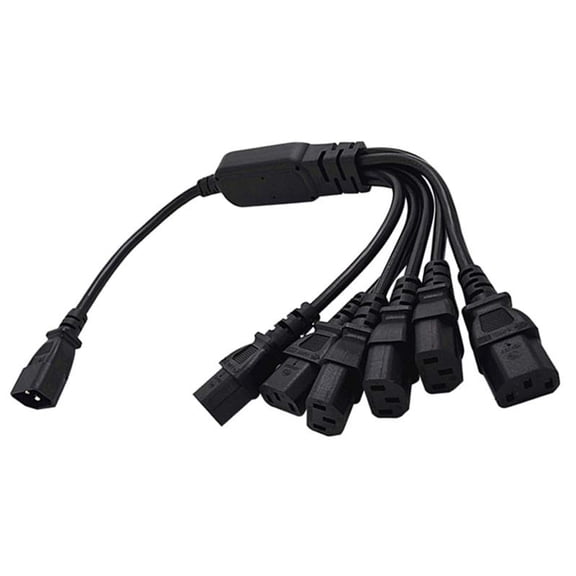 Power Cable C14 Male to 6xC13 Female Power Cable Convenient Connection Power Distribution