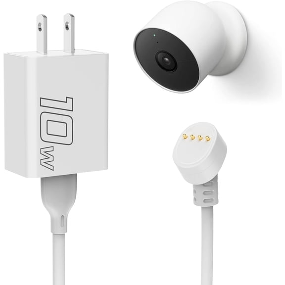 Power Cable Compatible with Google Nest Cam Outdoor or Indoor Battery, 10W 25Ft Connector Weatherproof Charging Your Cord