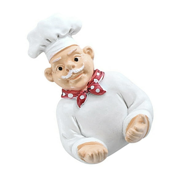 Worgeous White Resin Cartoon Chef Wall Hook for Home Use 3 9x2 4x0 4inch Ecofriendly Durability