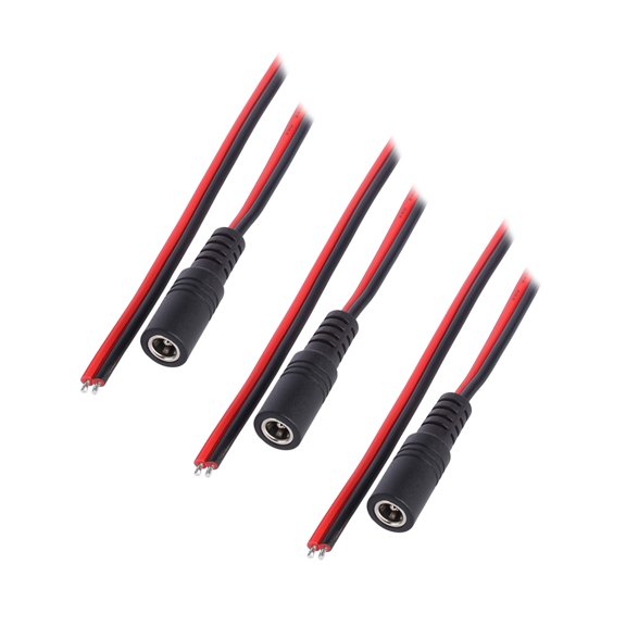 Power Cable Repair Pigtail Cord, 3 Piece with 18AWG Open Ends for Soldered Circuit Projects and Replacement Tasks 30cm