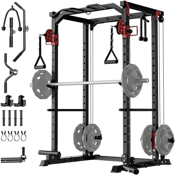 Power Cage,1200LBS Multi-Function Power Cage,Power Rack for Home Gym ...