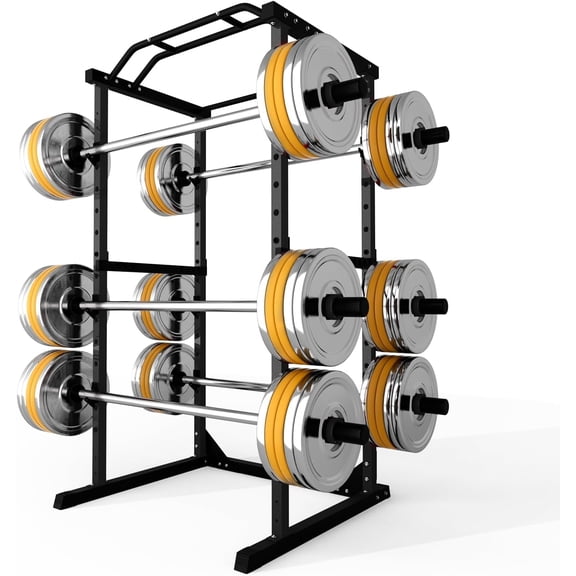 Power Cage 1800 LBS Capacity Multifunctional Power Racks for Home Gym, 2 in 1 Squat Rack with Skinny Pull Up Bar, Pin and Pipe Safeties, Standard J-Hooks, Power Rack for Bench Press Deep Squat