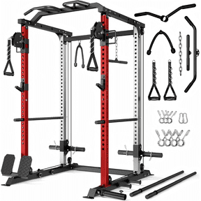 ALLVIATE Power Cage, 2000LBS Space Saving All-in-One Design, Cable Crossover and Dual Independent Pulley System, Heavy Duty Full Body Workout Cage with Complete Training Attachments for Home Gym