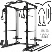 ALLVIATE Power Cage, 2000LBS Space Saving All-in-One Design, Cable Crossover and Dual Independent Pulley System, Heavy Duty Full Body Workout Cage with Complete Training Attachments for Home Gym