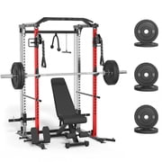 ALLVIATE Power Cage, 2000LBS Space Saving All-in-One Design, Cable Crossover and Dual Independent Pulley System, Heavy Duty Full Body Workout Cage with Complete Training Attachments for Home Gym