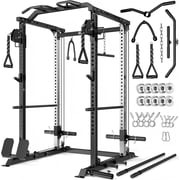 ALLVIATE Power Cage, 2000LBS Space Saving All-in-One Design, Cable Crossover with Premium Aluminum Dual Independent Pulley System, Heavy Duty Full Body Workout Cage with Complete Training Attachments