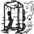 thumbnail image 1 of Power Cage, 2000LBS Squat Rack with LAT Pulldown, Multi-Function Weight Cage Strength Training Machine, Workout Cage with More Attachments for Home Gym Garage, 1 of 9
