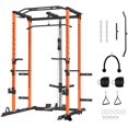 Power Cage, MultiFunctional Power Rack with LAT Pulldown Cable Pulley