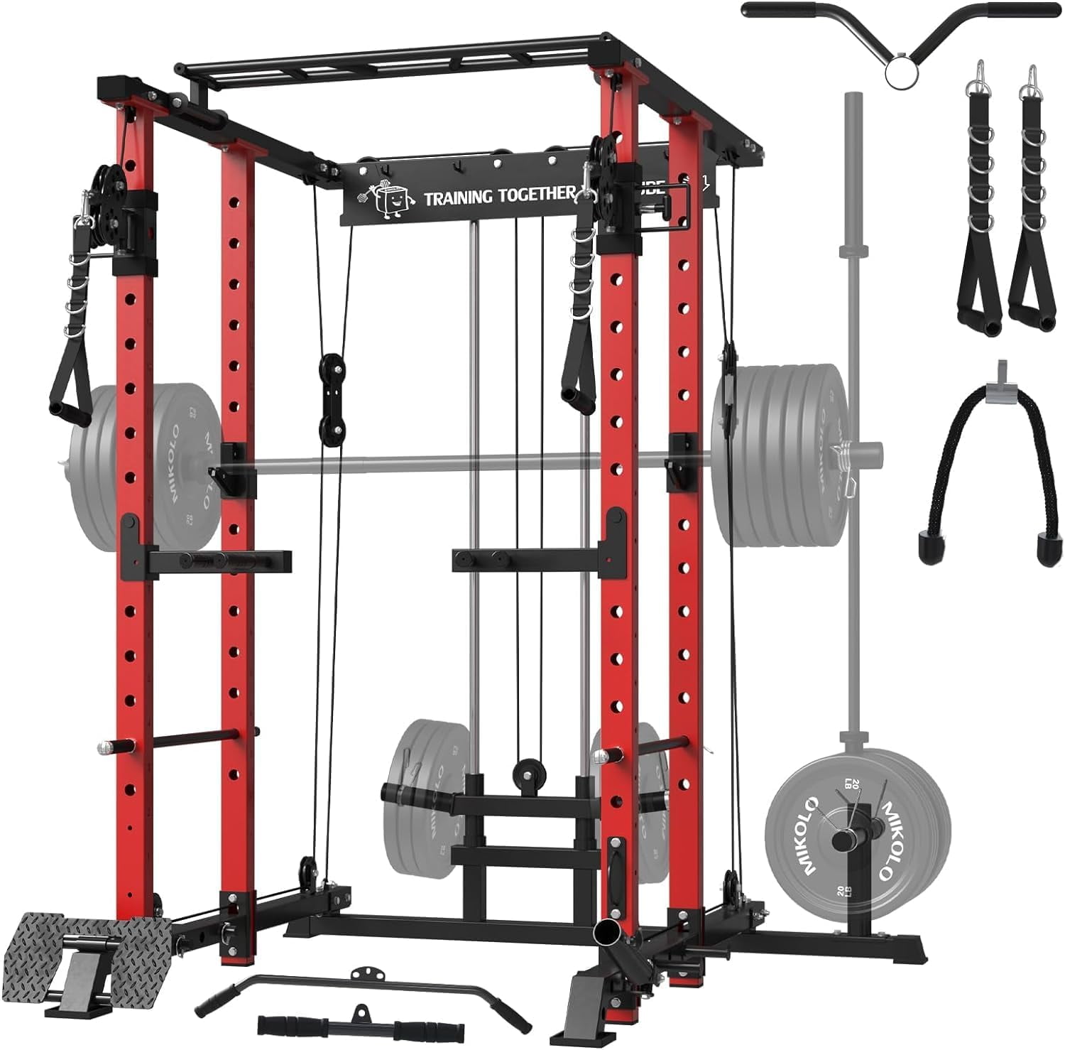 Power Cage, Power Rack with Cable Crossover System, 1500LBS Squat Rack