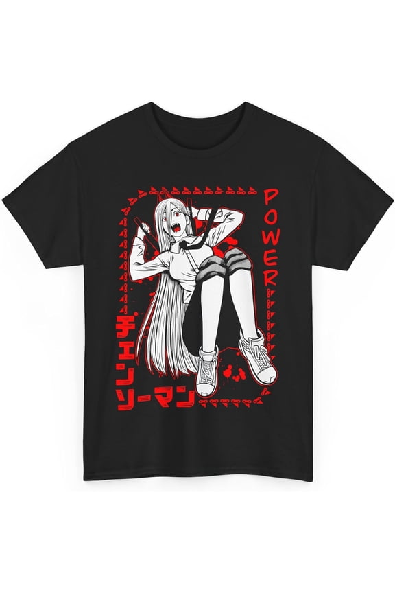 Power Chainsaw Anime Man T-Shirt Merch Casual Short Sleeved Shirt Tee