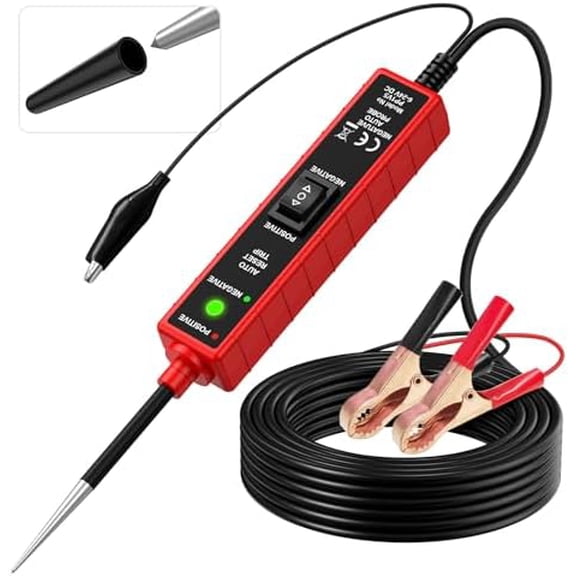 Power Circuit Probe Tester, 6-24V DC Automotive Test Light 12 with 13 ft Leads Circuit Tester Breake Finder for Continuity Testing for SUV