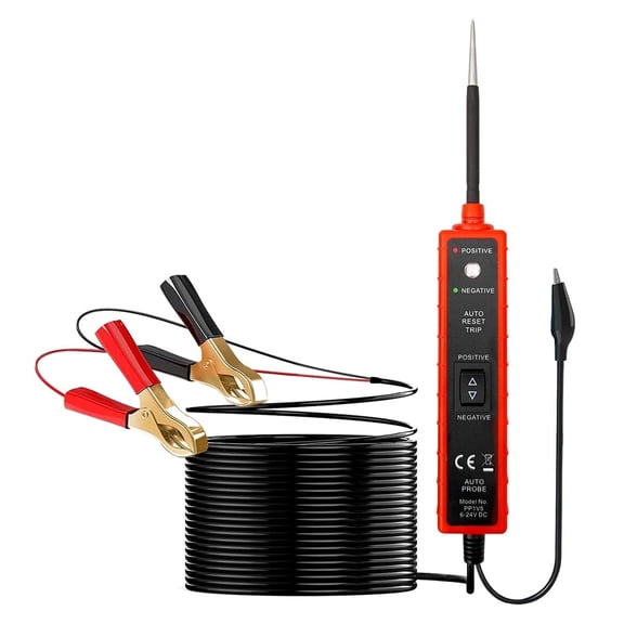 Automotive Power Circuit Tester with LED Light - DC Power Probe for 6-24V, Short Finder, Continuity & Resistance Check