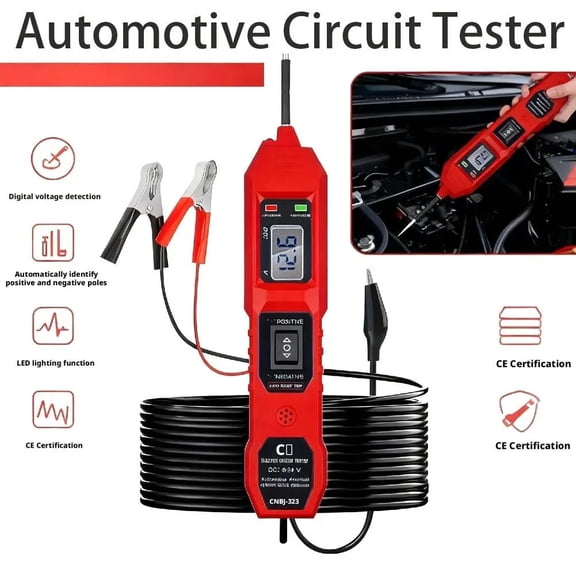 Power Circuit Probe Tester, 6V-24V DC Circuit Tester Automotive, Multifunctional Car Electric Circuit Tester Power Fuse & Voltage Tester Light, Short Circuit Breake Finder Electrical Tools